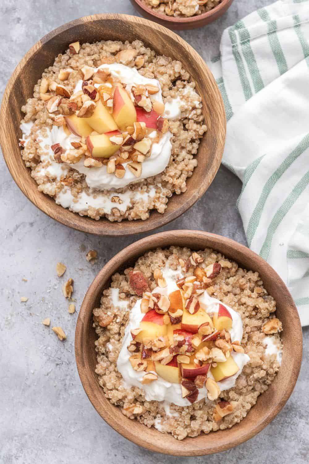 2 bowls of Apple Cinnamon Breakfast Quinoa