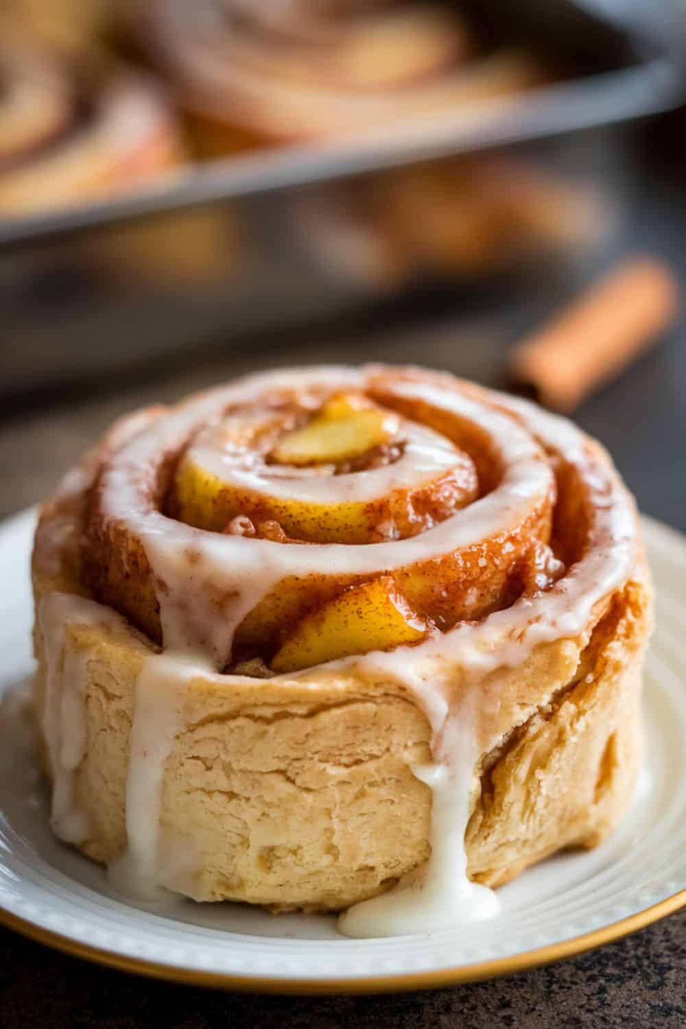 Apple Cinnamon Rolls close up