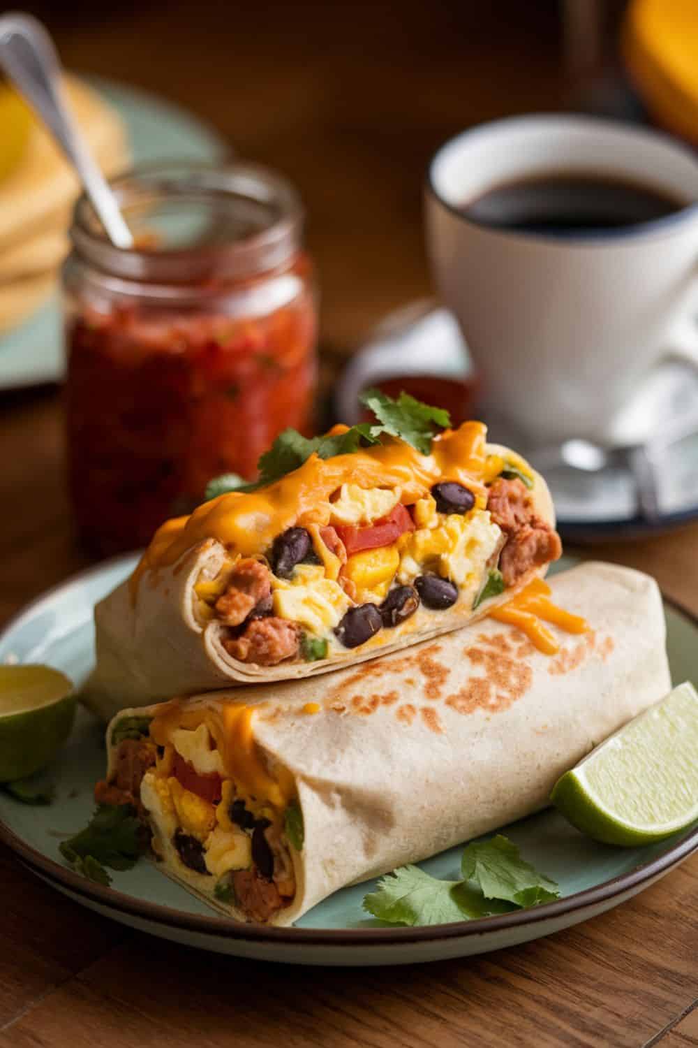 Breakfast Burrito with Black Beans