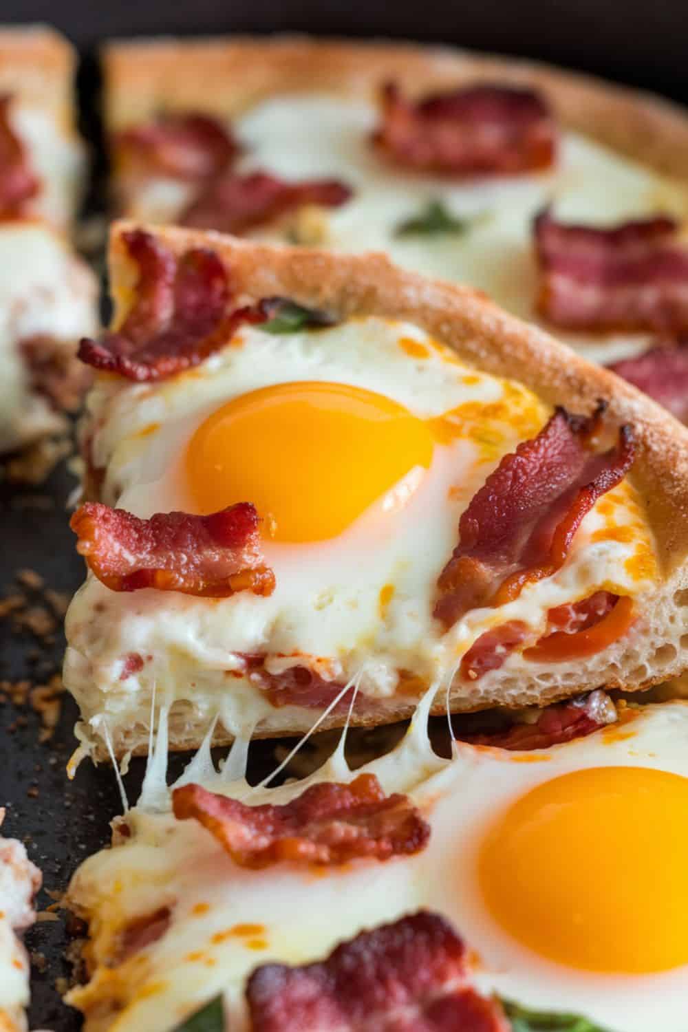 Low Carb Breakfast Pizza close-up