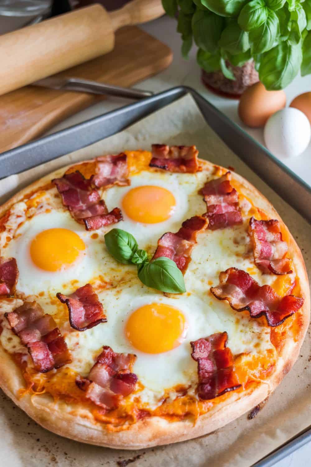 Low Carb Breakfast Pizza ready to eat