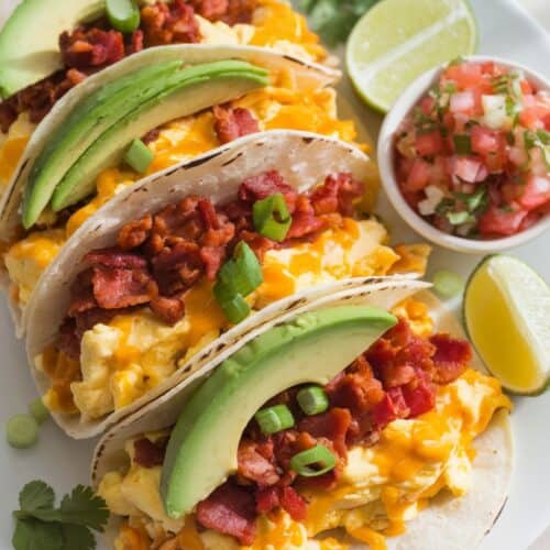 Low Carb Breakfast Tacos plated