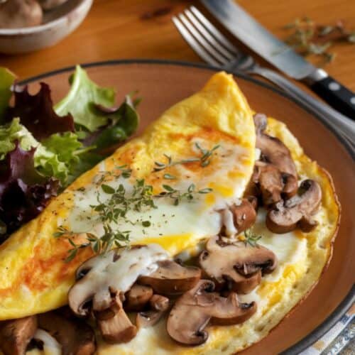 Mushroom and Swiss Omelet