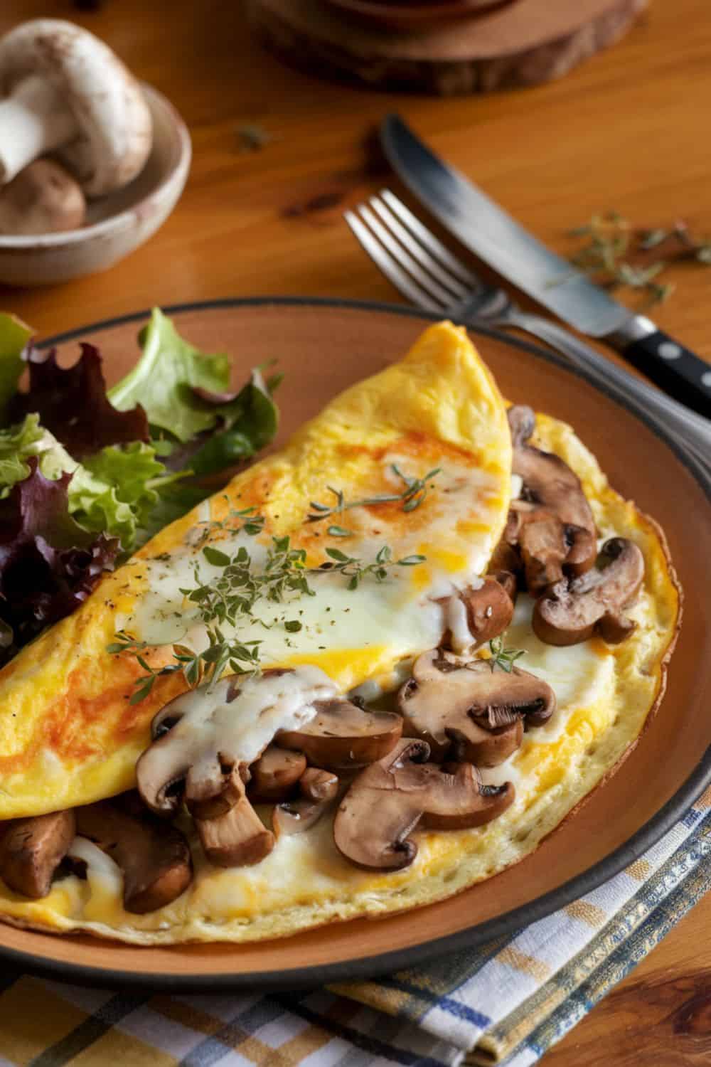 Mushroom and Swiss Omelet