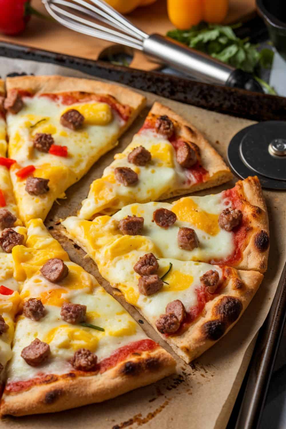 Sausage and Egg Breakfast Pizza