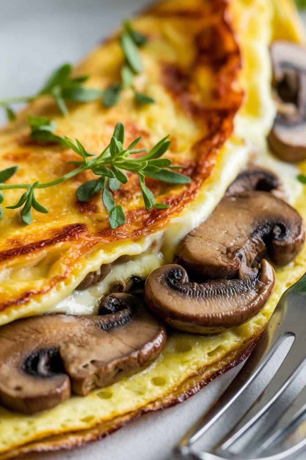 a-close-up-shot-of-a-Mushroom and Swiss Omelet