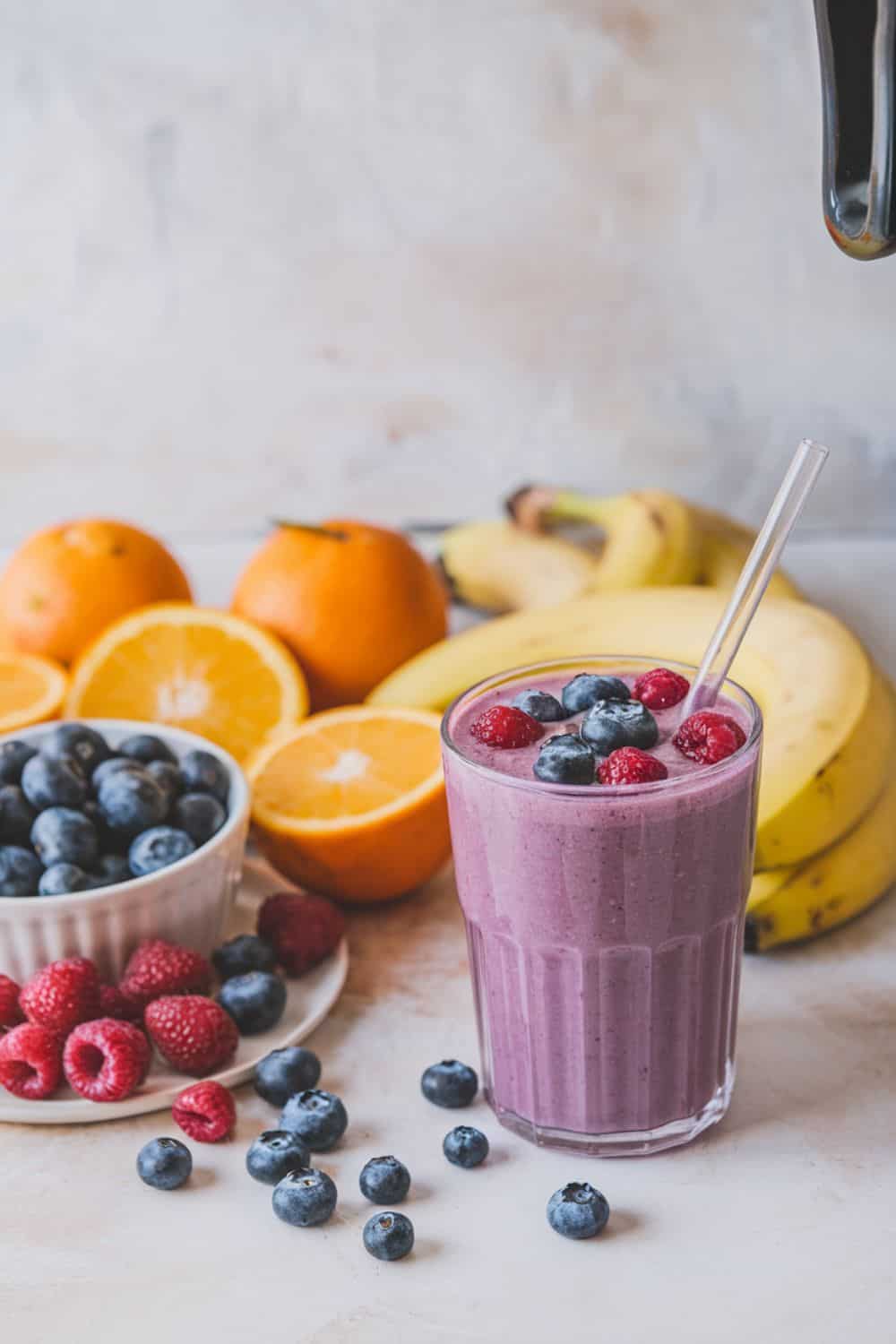 a-photo-of-a-vibrant-scene-with-a-freshly made Fruit and Yogurt Smoothie