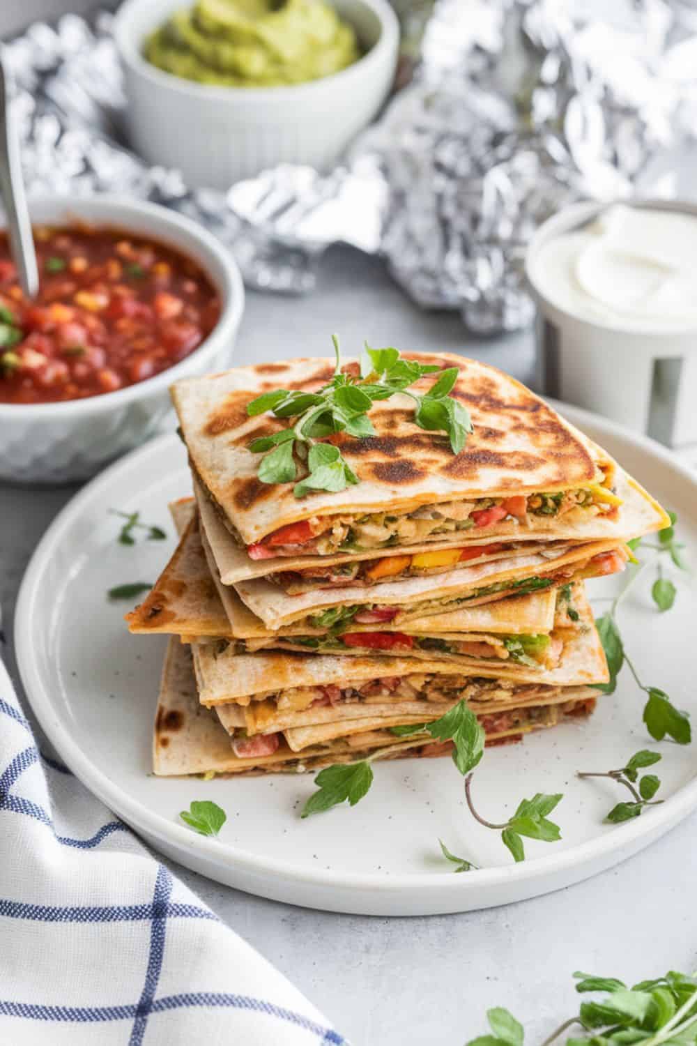 a stack of make-Ahead Breakfast Quesadillas