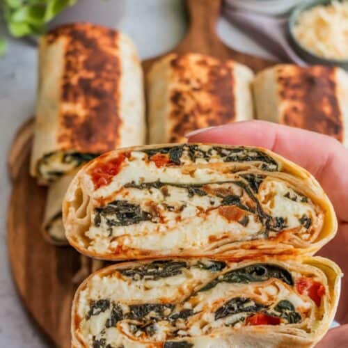 egg white and spinach breakfast wraps