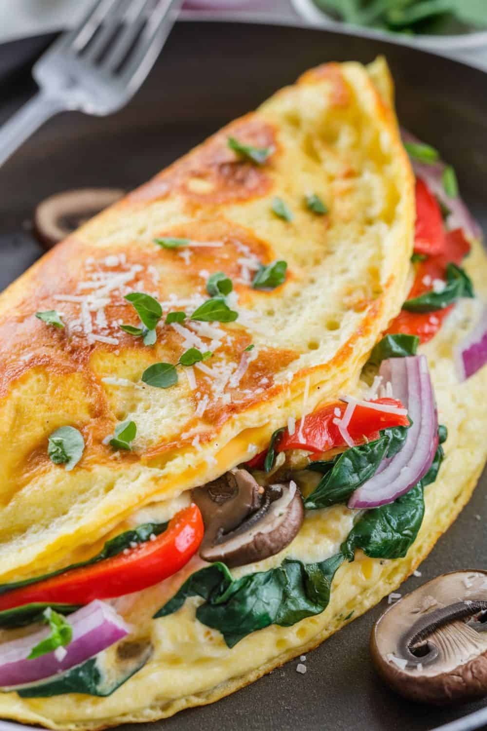 fluffy Veggie Breakfast Omelet