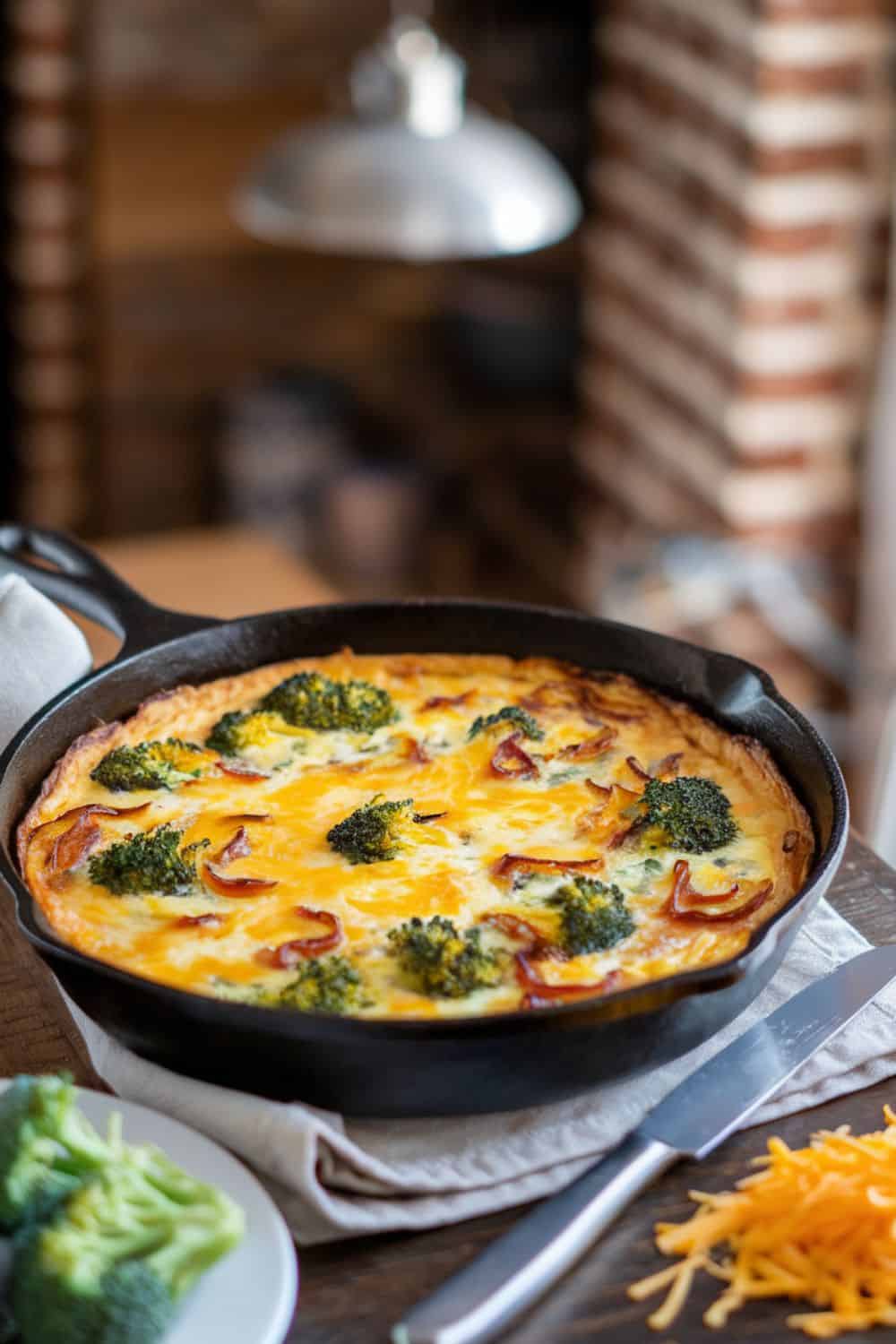 freshly-baked-Broccoli and Cheddar Frittata