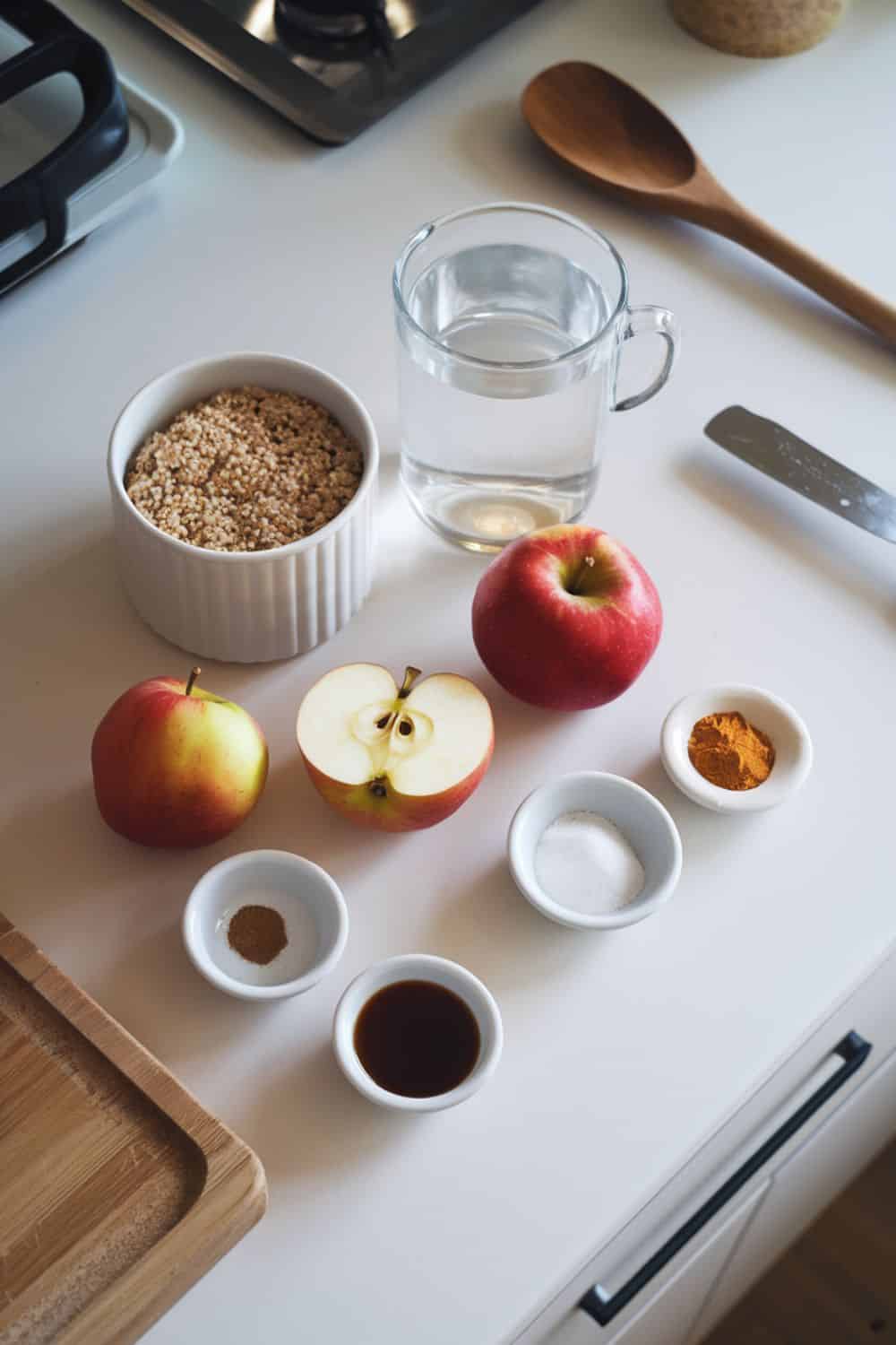 ingredients for Apple Cinnamon Breakfast Quinoa