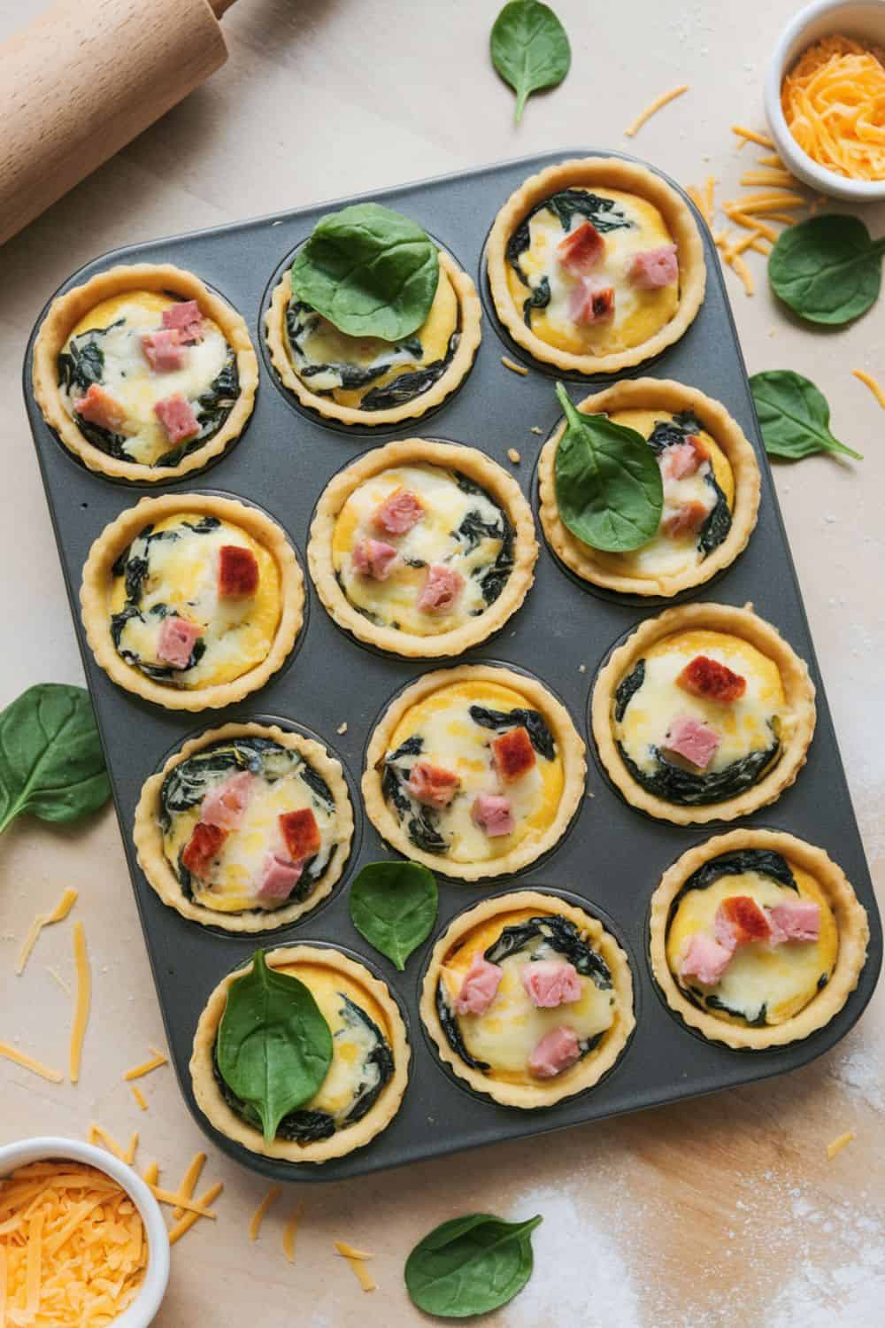 muffin-tin-filled-with-Mini Quiche Muffins