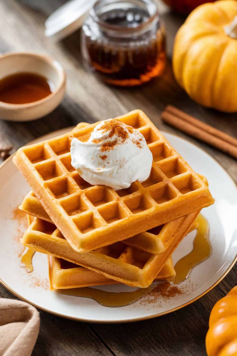 plate of Pumpkin Spice Waffles