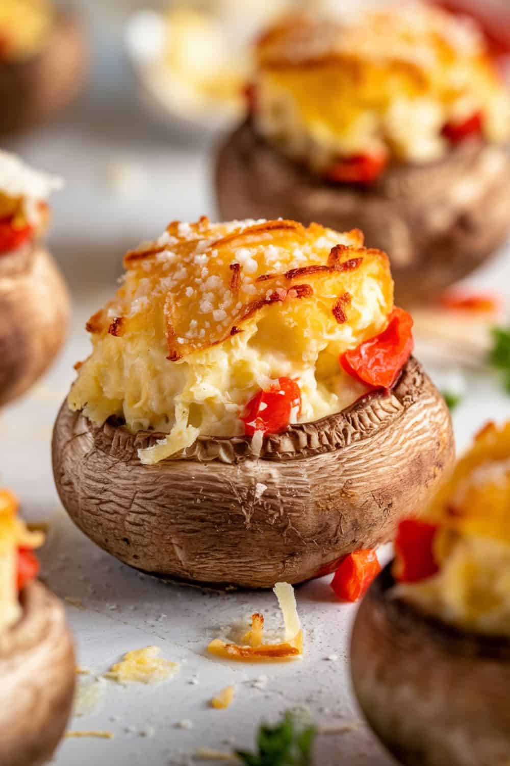 single Pepper and Cheese Stuffed Mushroom