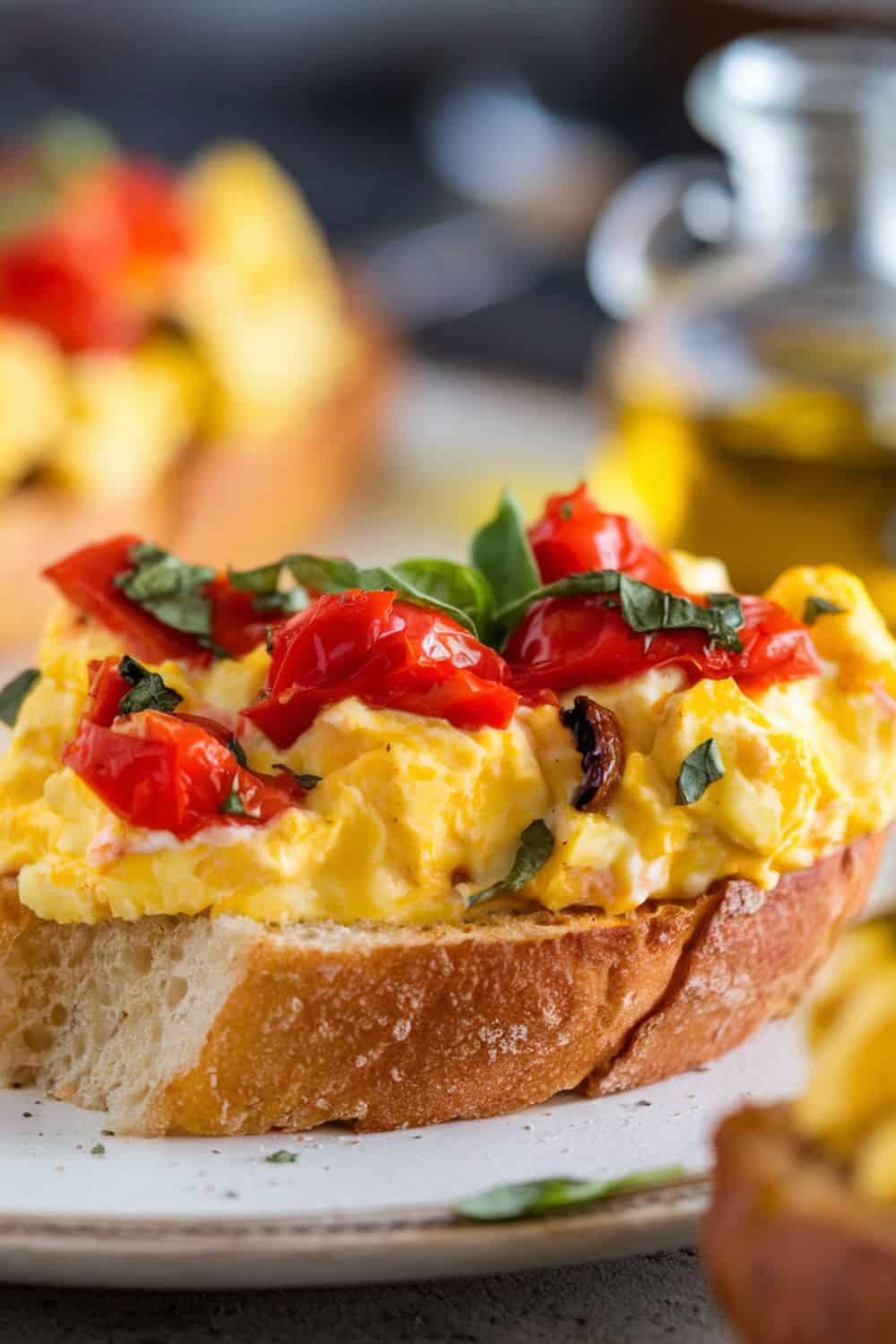 single serving of Breakfast Bruschetta