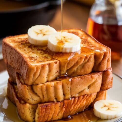 stack of Banana Bread French Toast