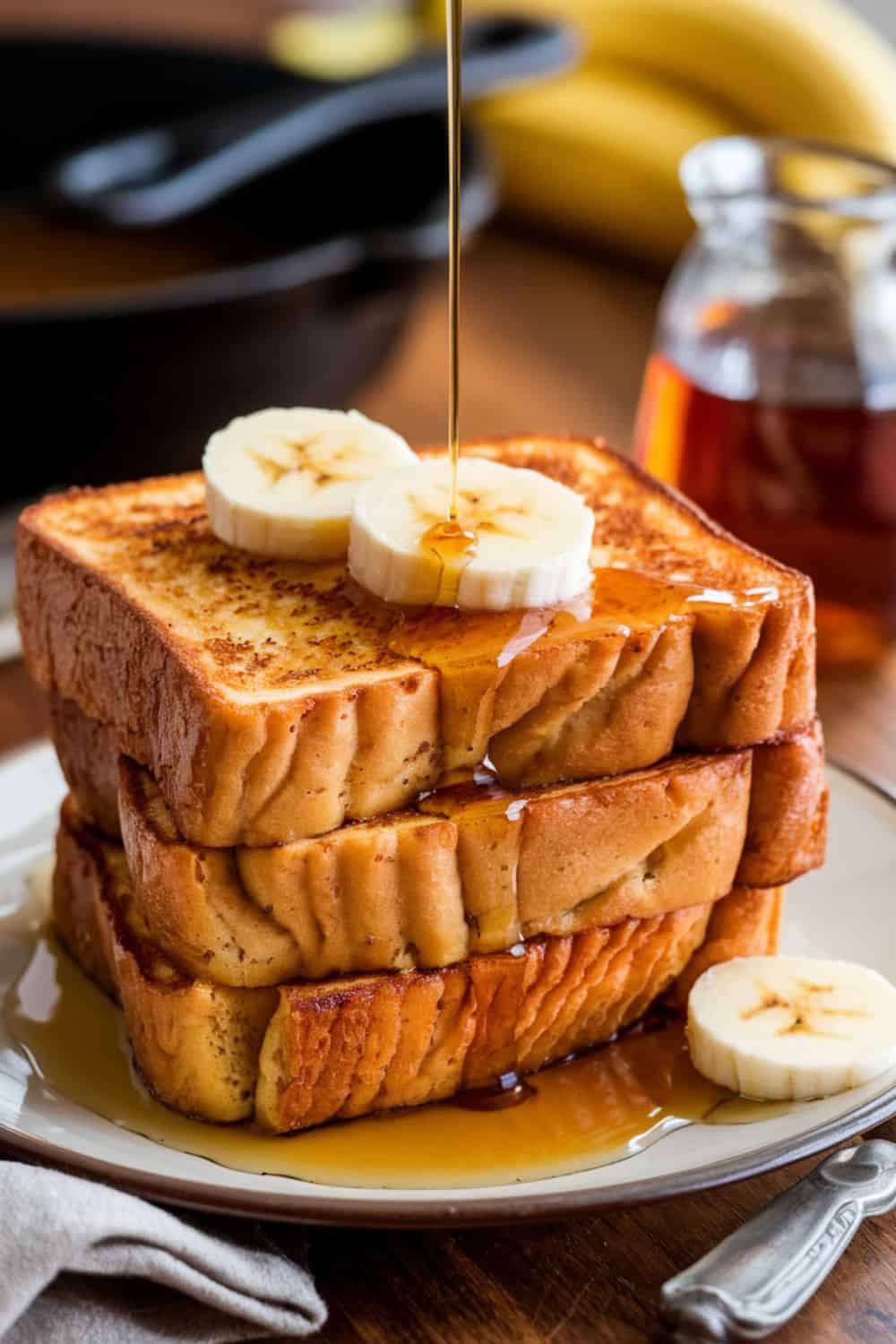 stack of Banana Bread French Toast