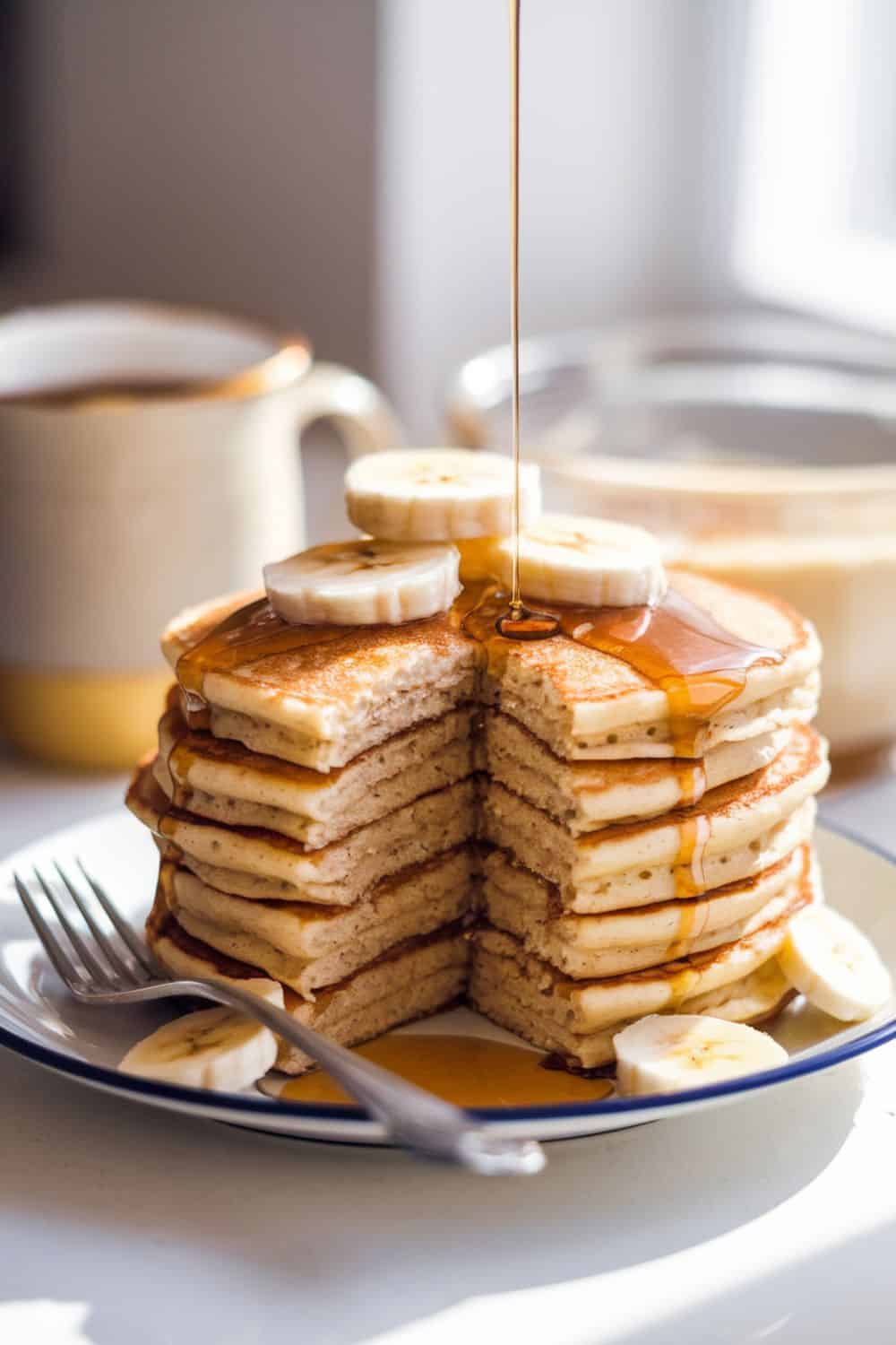 stack of Easy Banana Pancakes