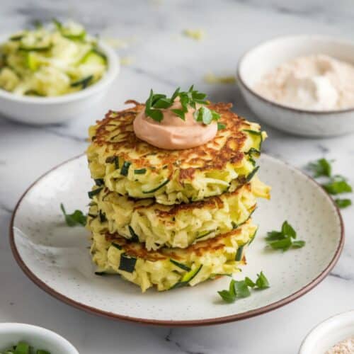 stack of Low Carb Zucchini Fritters