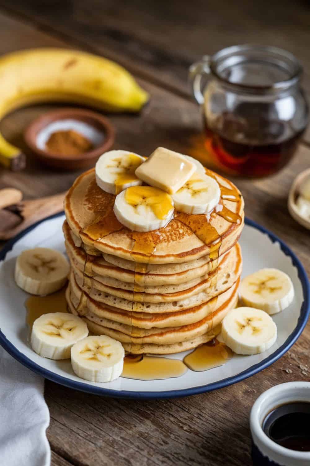 stack-of-golden-Banana Pancakes