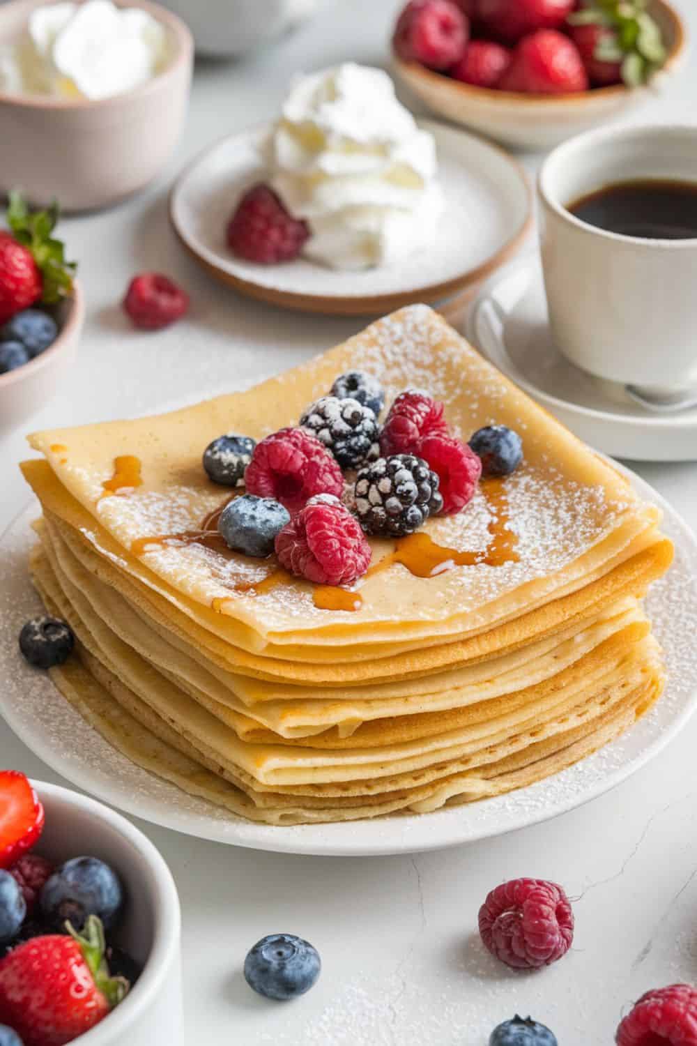 stack-of-golden-thin-Coconut Flour Crepes