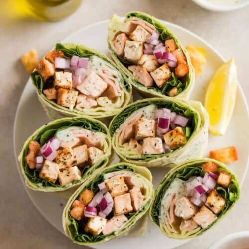 platter of Grilled Chicken Caesar Wrap