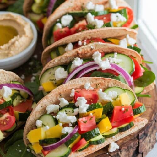 platter of Veggie Hummus Pita