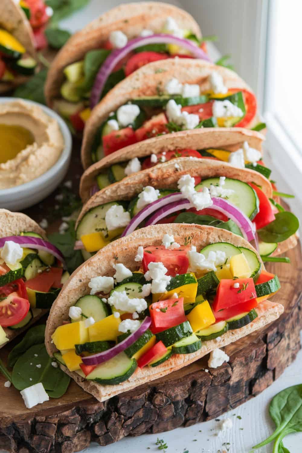 platter of Veggie Hummus Pita