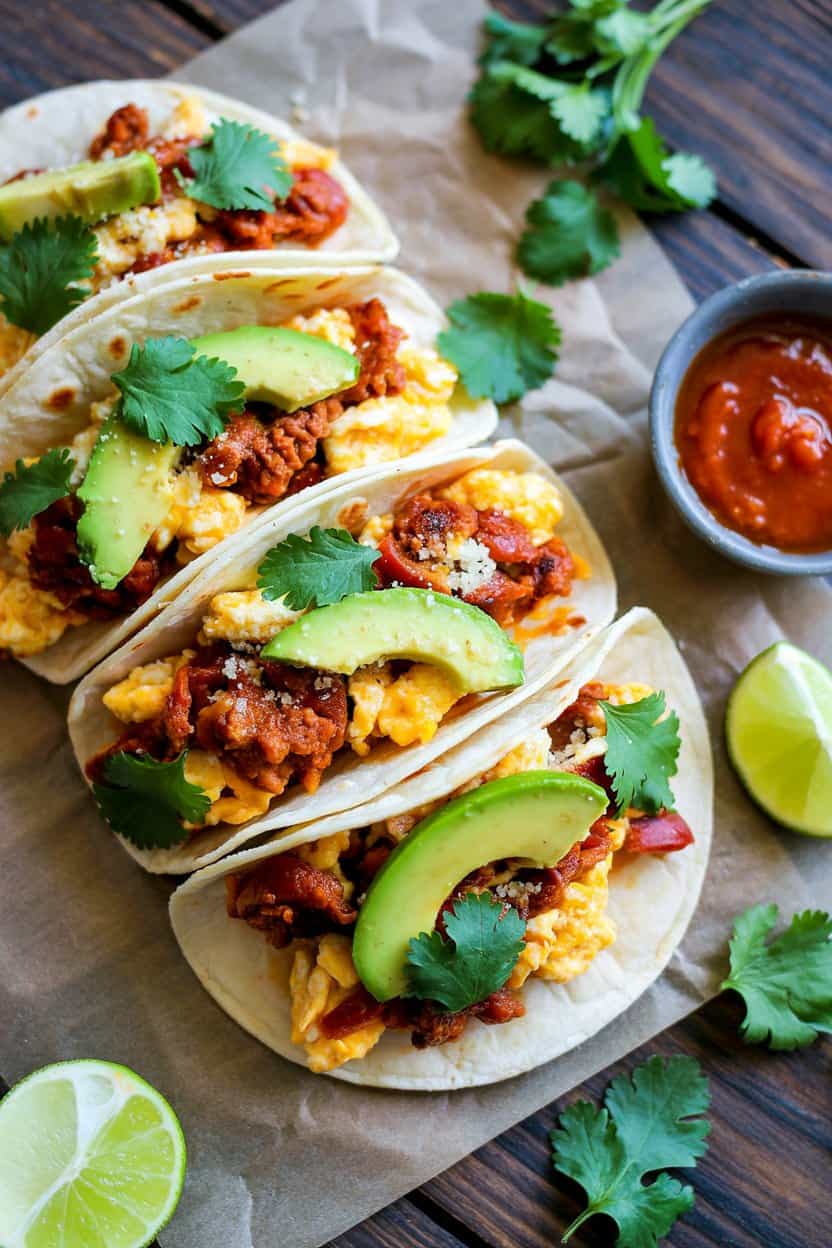 Mexican Chorizo Breakfast Tacos
