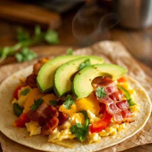 eggs and bacon breakfast tacos