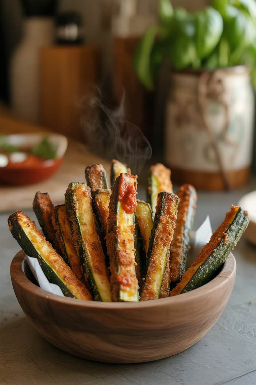 Air Fryer Zucchini Fries in bowl