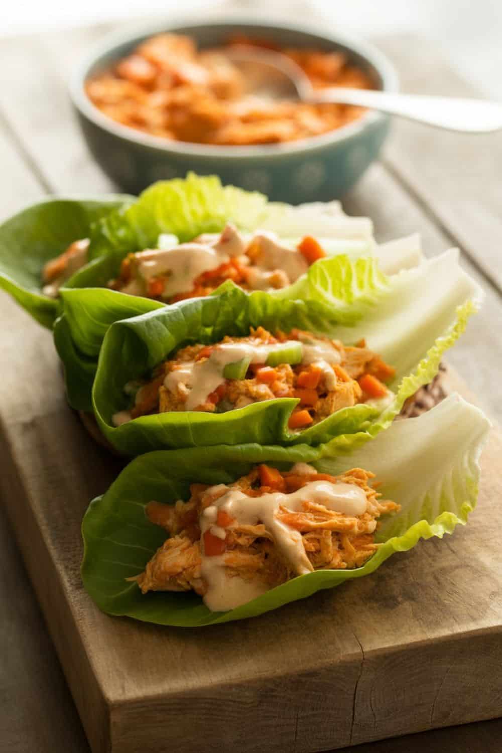 Buffalo Chicken Lettuce Wraps