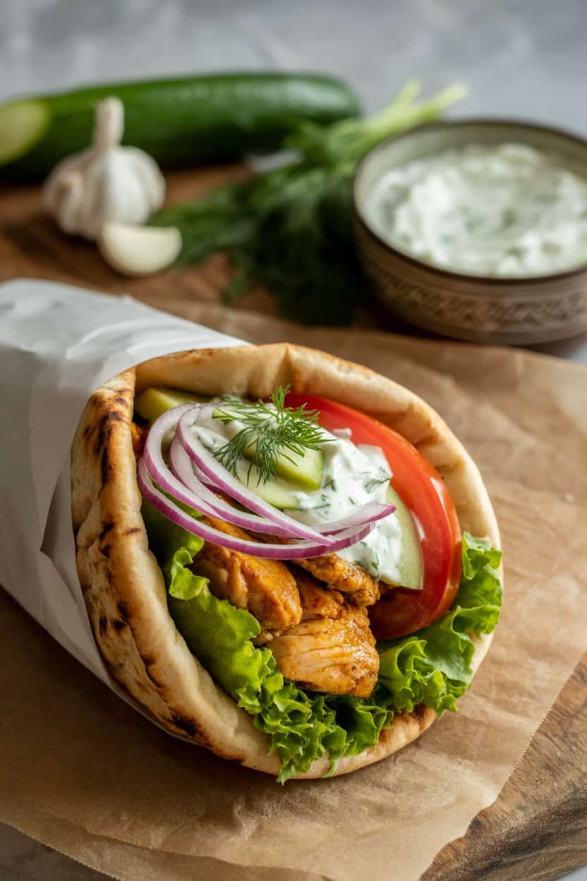 Greek Chicken Gyros