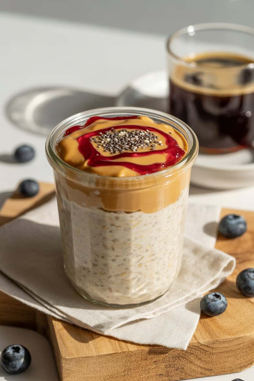 Peanut Butter and Jelly Overnight Oats