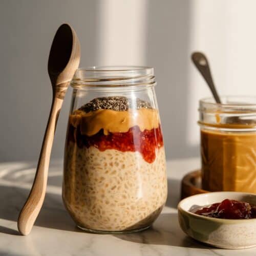 Peanut Butter and Jelly Overnight Oats