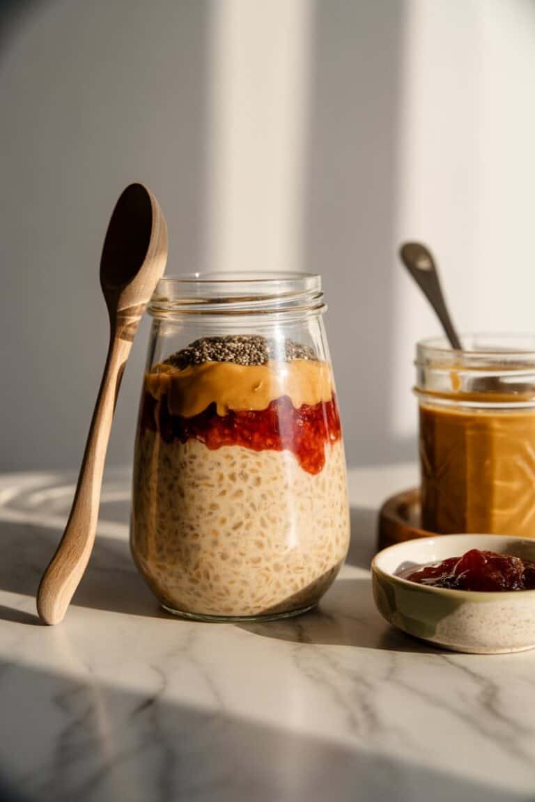 Peanut Butter and Jelly Overnight Oats