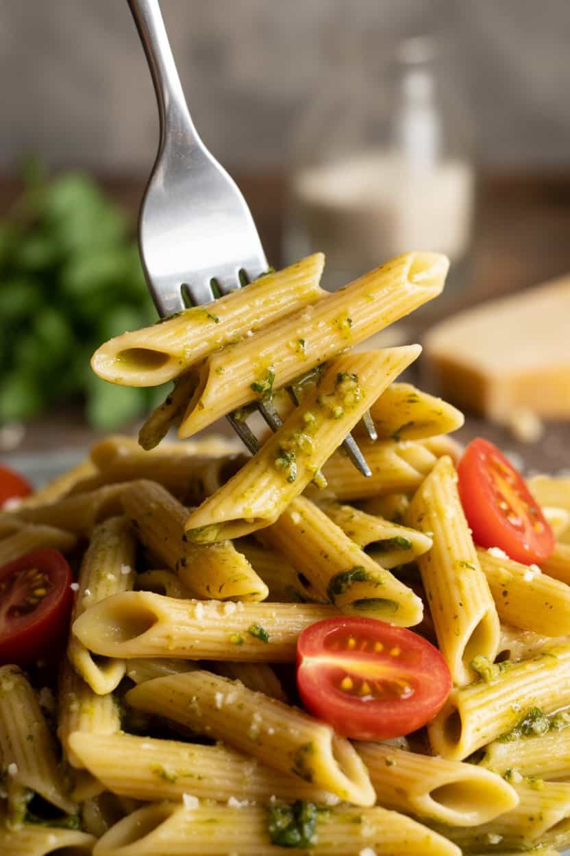 Pesto Pasta with Cherry Tomatoes