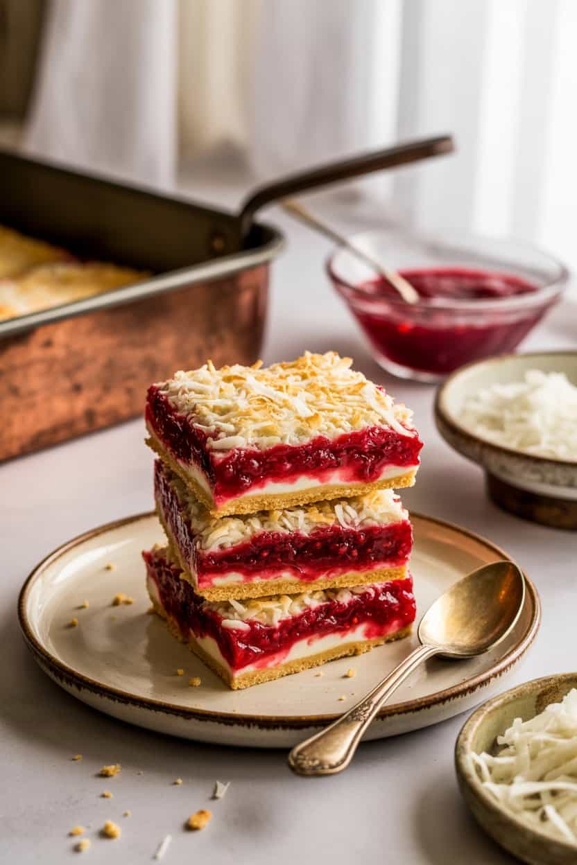 Raspberry Coconut Bars