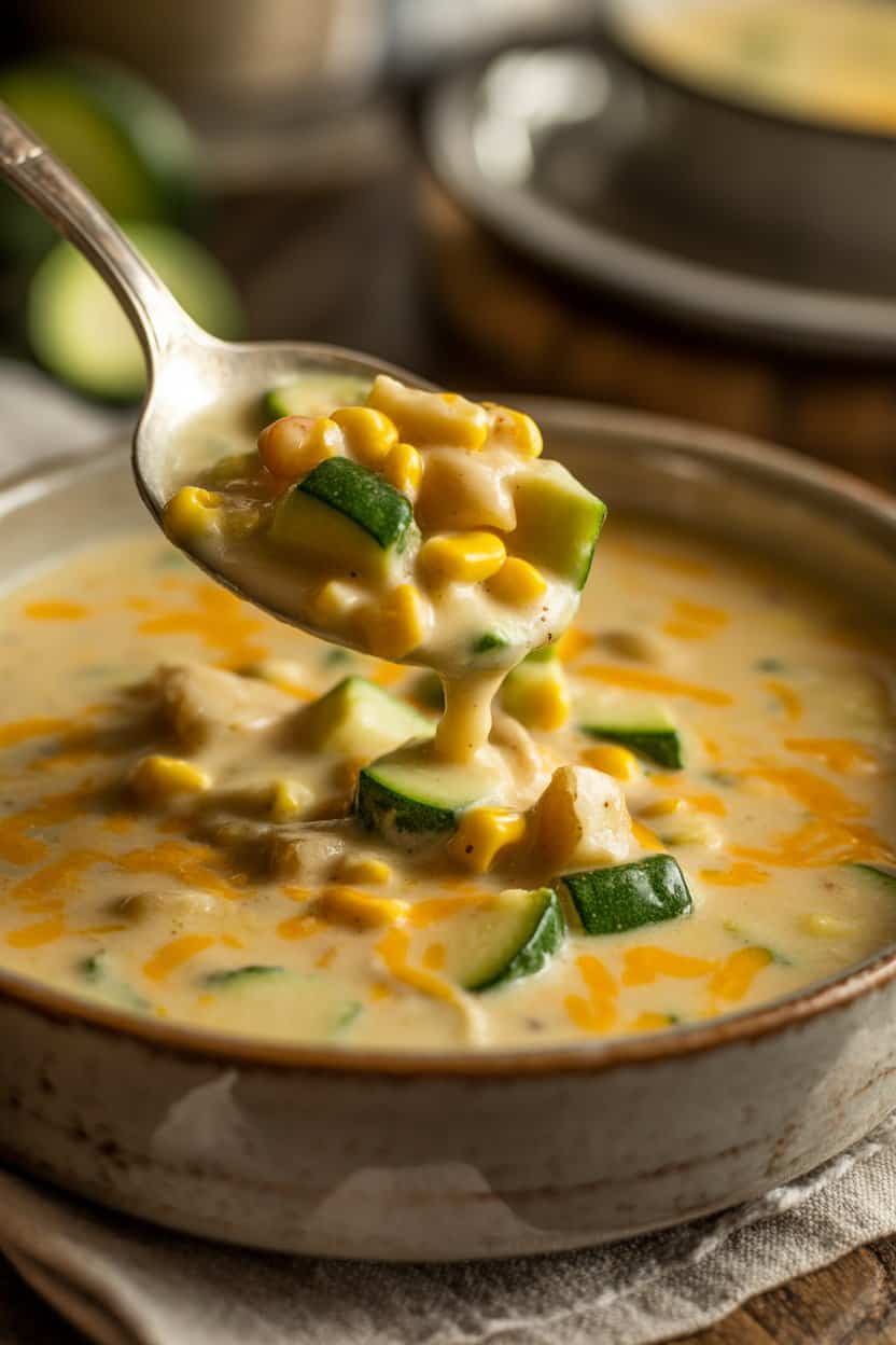 Zucchini and Corn Chowder bowl