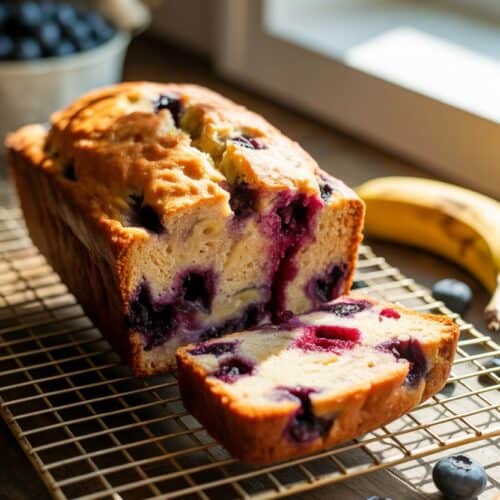 easy blueberry banana bread