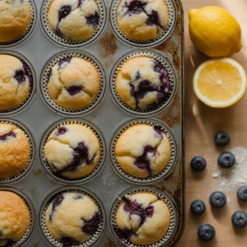 easy lemon blueberry muffins