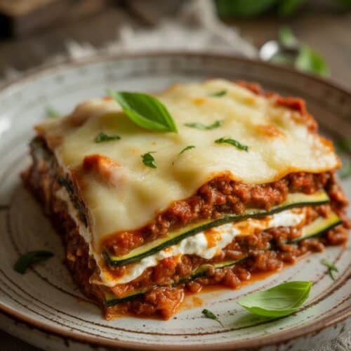 slice of zucchini lasagna