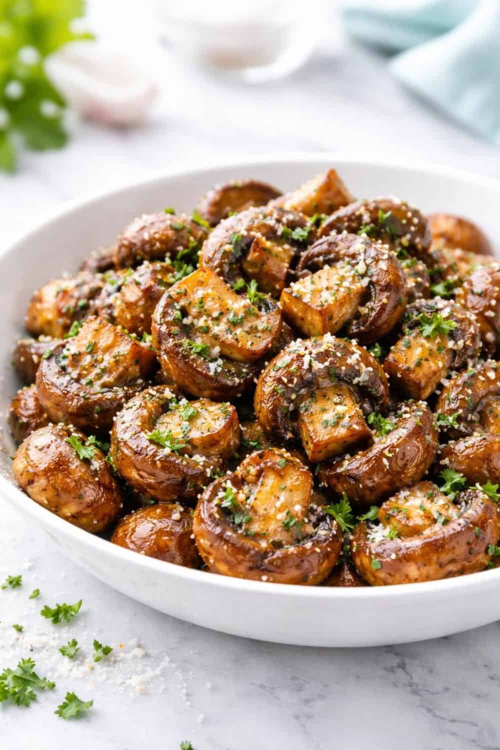 Air Fryer Garlic Butter Mushrooms