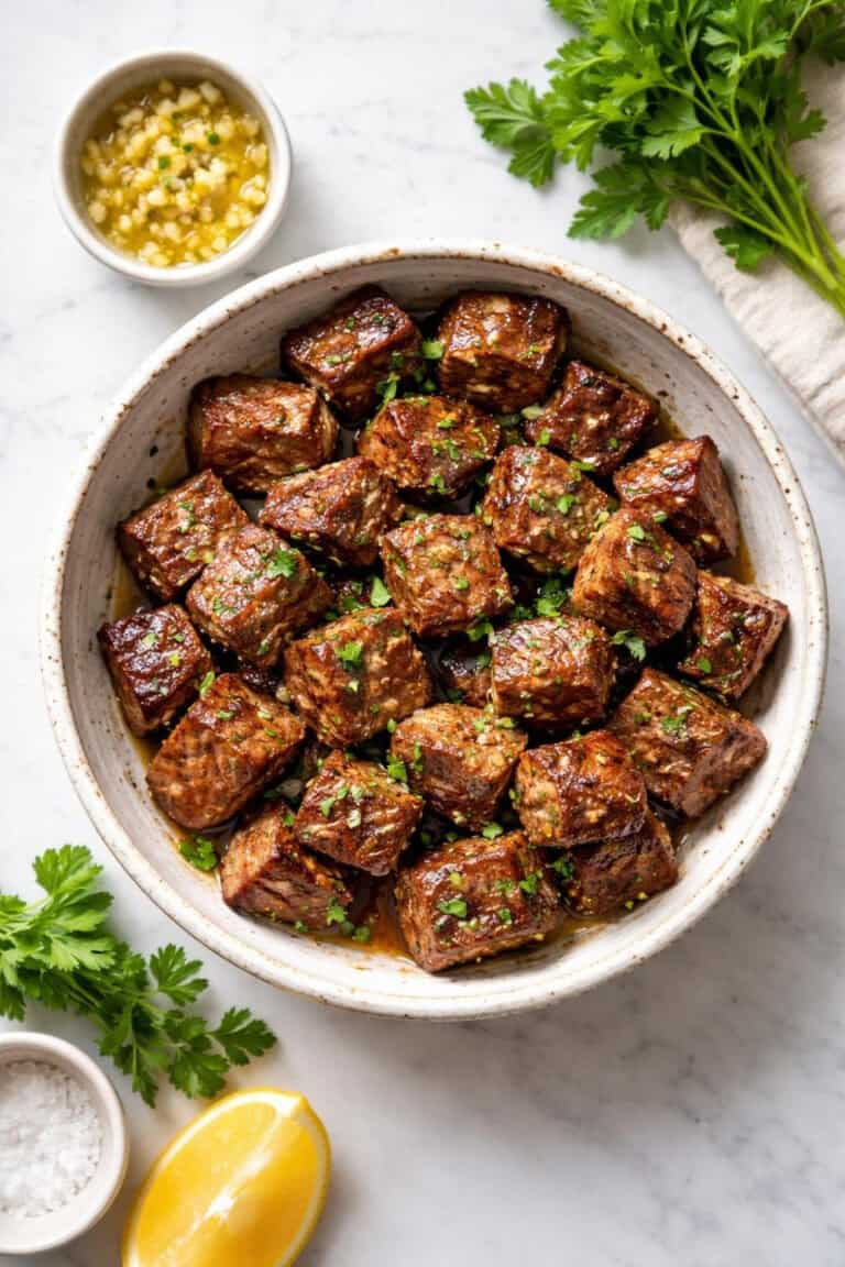Air Fryer Steak Bites With Garlic Butter