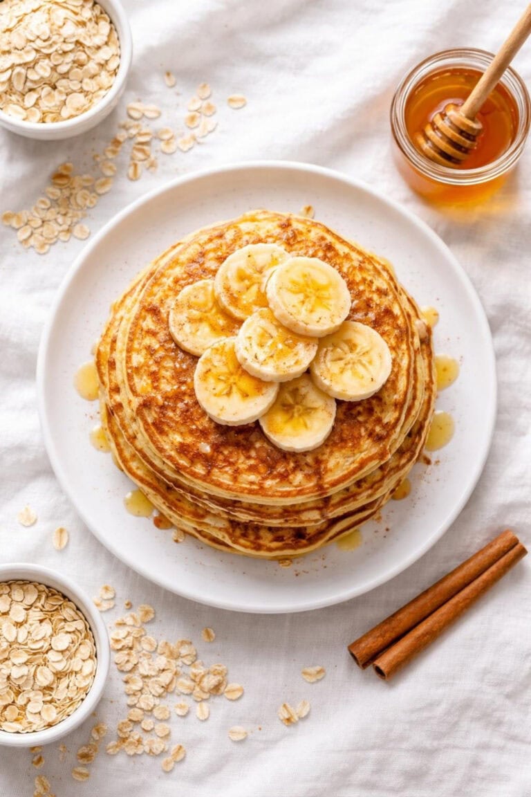 Healthy Banana Oat Pancakes