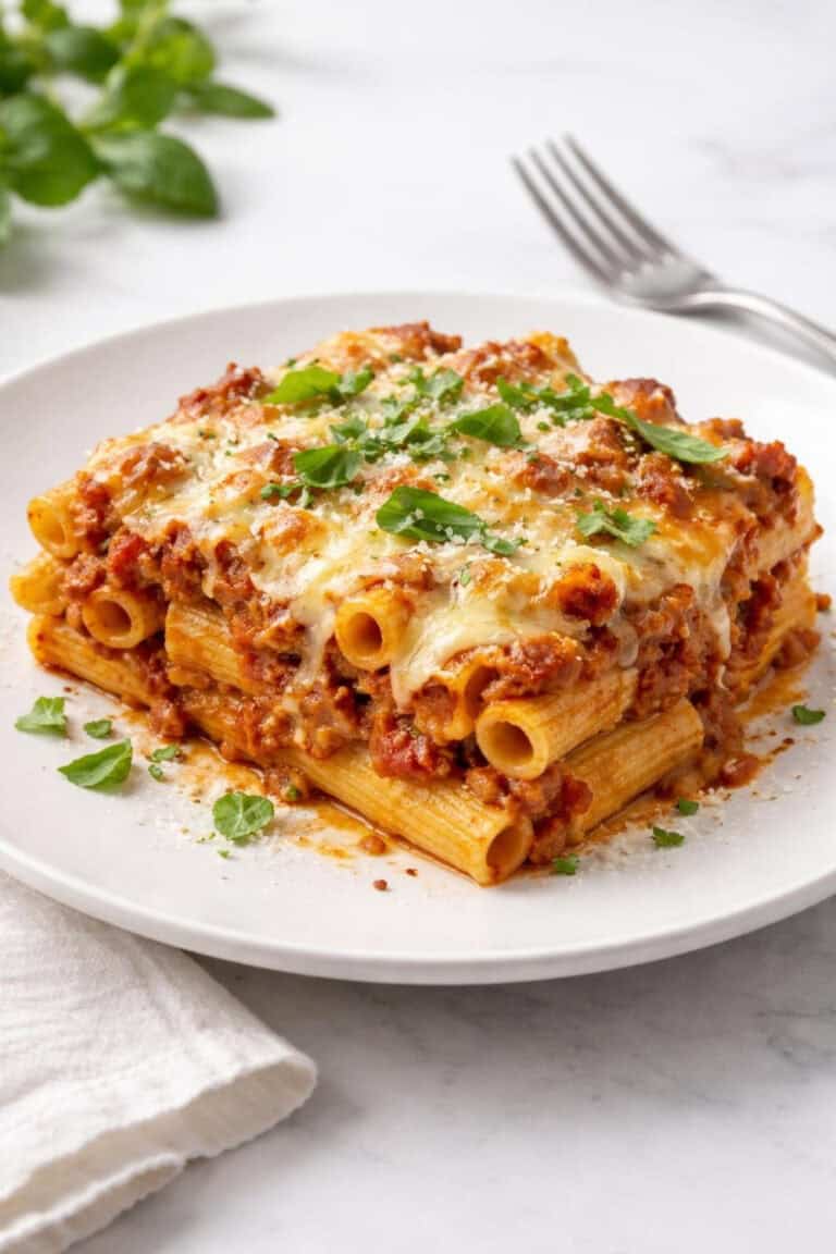 Baked Ziti with Cottage Cheese